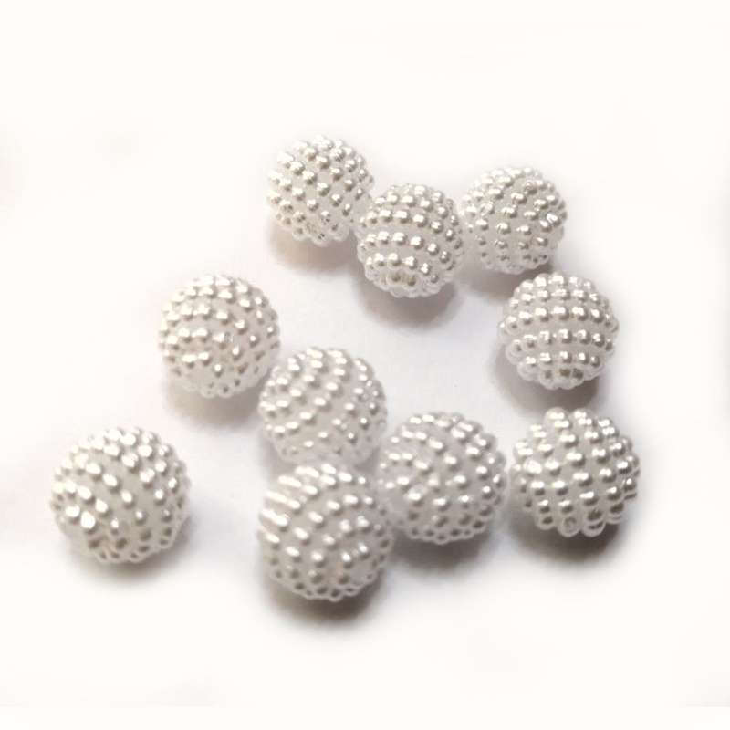 Beads / Acrylic Berry Beads - 10mm ball-  10pcs - white / Beads for crafting