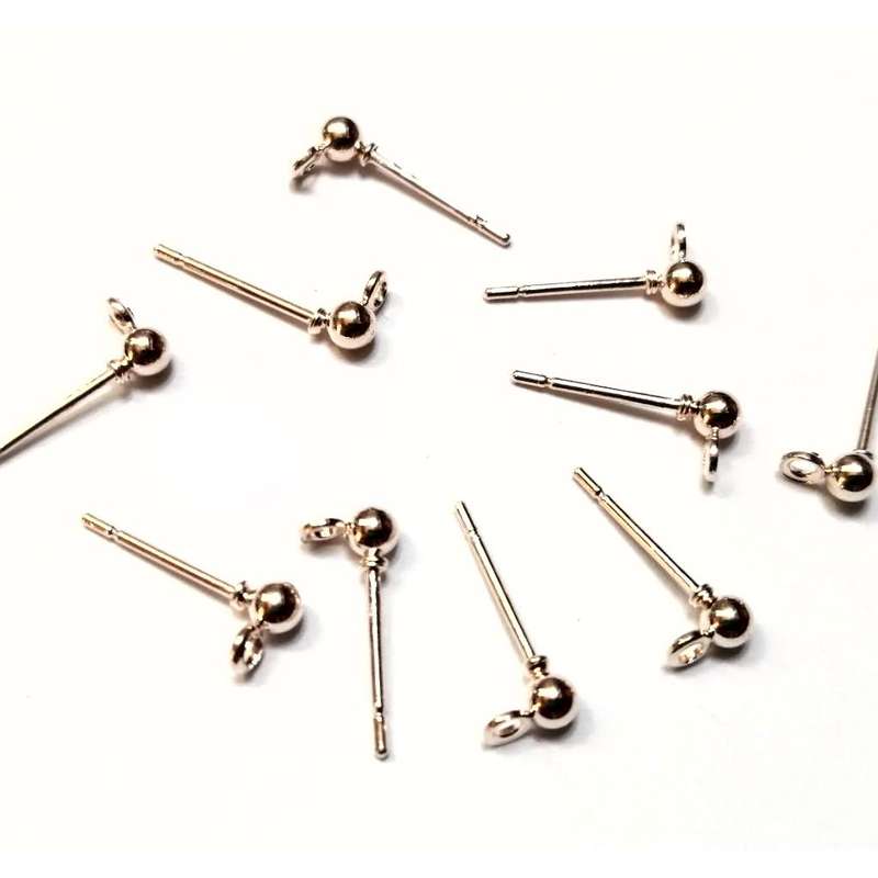 Findings - Earring Pin with loop to connect -Top Quality 10pcs -RoseGold- Findings for crafting