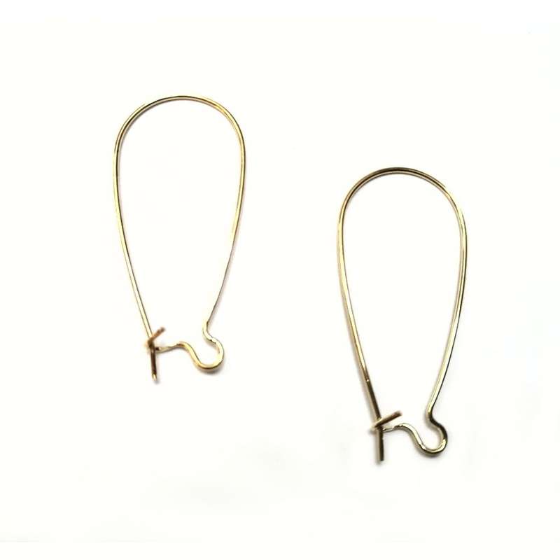Findings - Real 14ct gold plated -Big Earring Hooks 30-35mm - 6pcs- Findings for crafting
