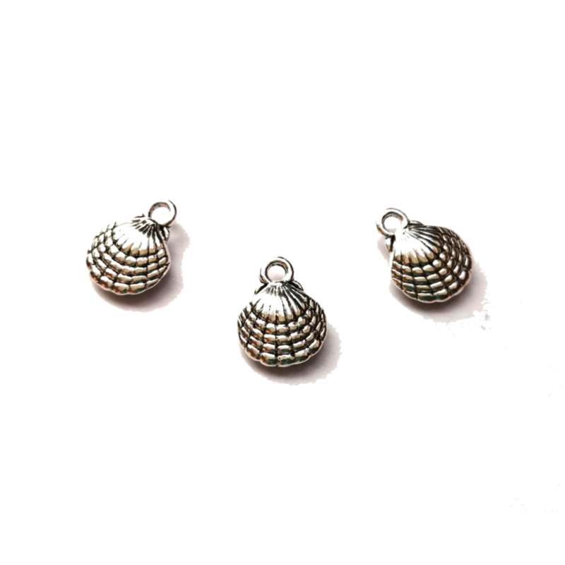 Pendants / Metal Pendant - 3pcs - 13x10mm full body Shell / Beads for crafting