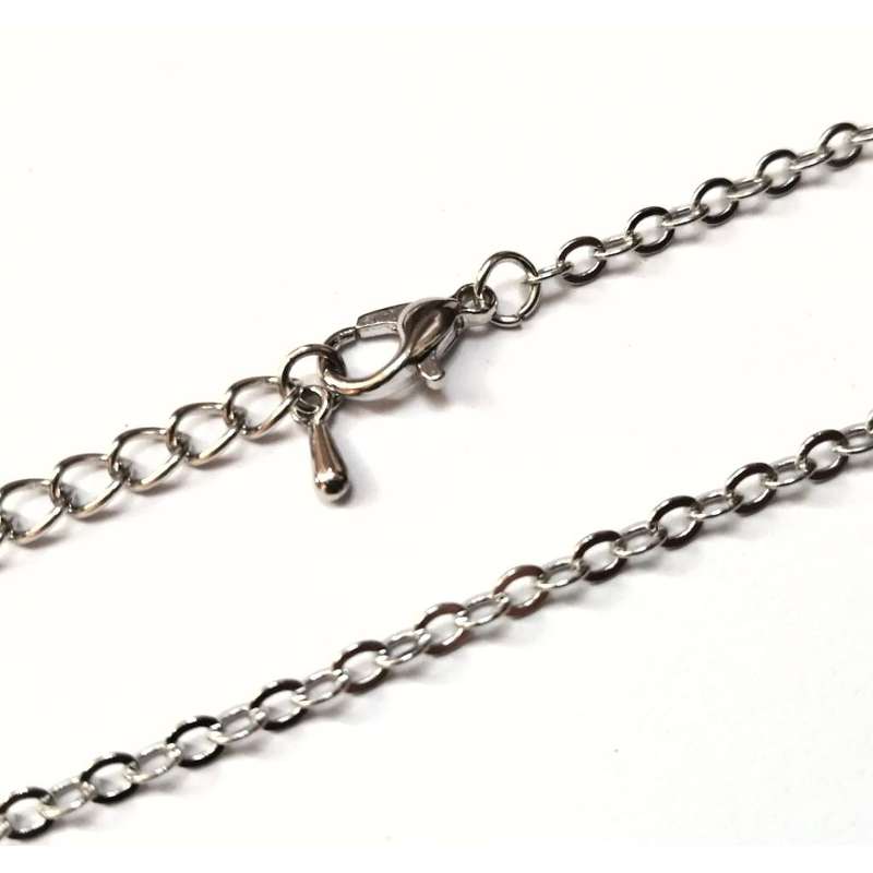 Chain  / Chain with clasp /Silver color/ 2.8mm/size 50cm-56cm extension / Chains for crafting