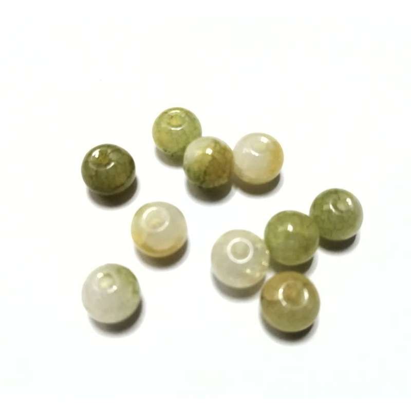 Beads / Glass Beads - 10pcs  -8mm ball - naturally gemstone look / Beads for crafting
