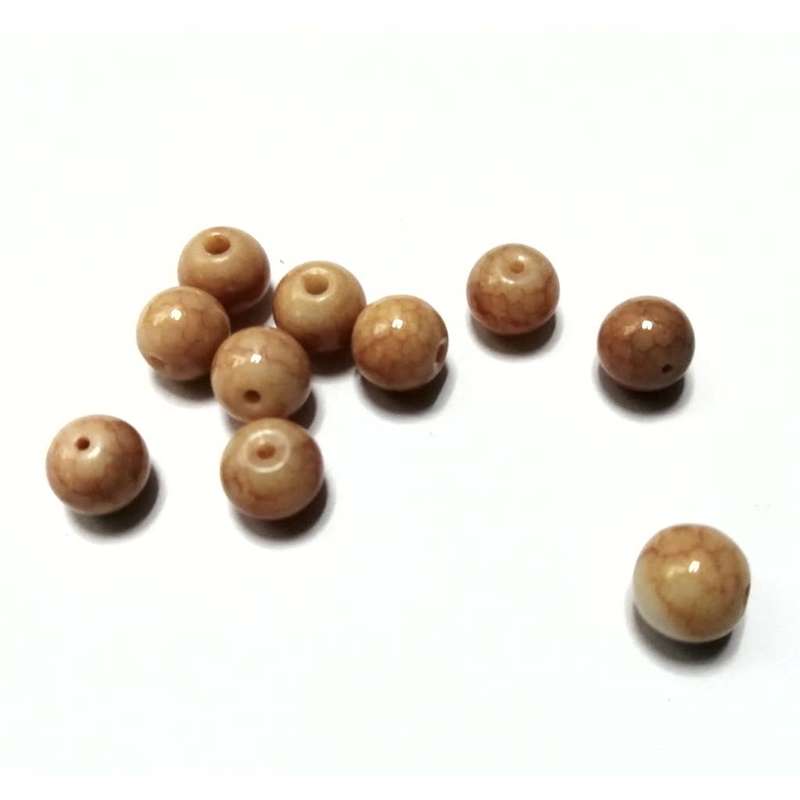 Beads / Glass Beads - 10pcs  -8mm ball - naturally gemstone look / Beads for crafting