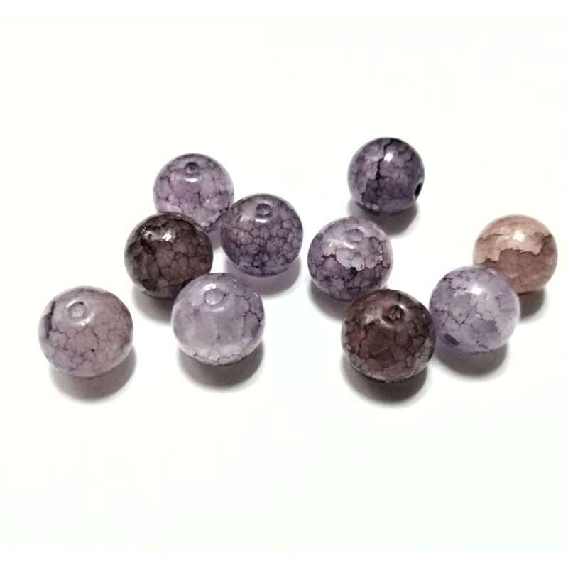 Beads / Glass Beads - 10pcs  -10mm ball - naturally gemstone look / Beads for crafting