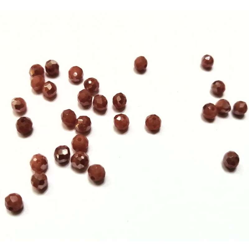 Beads - Crystal Beads - 4mm - shiny red brown  -30pcs - Beads for crafting