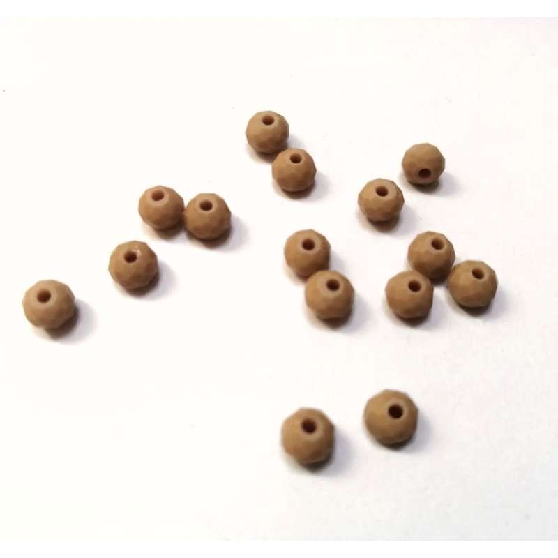 Beads / Crystal Beads - 6mm -coffee latte- 15pcs / Beads for crafting