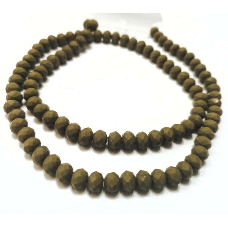 Beads / Crystal Beads - 6mm -olive green- String+/-95pcs / Beads for crafting