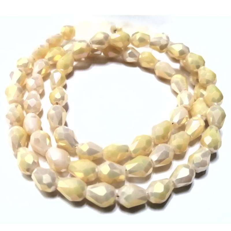 Beads / Crystal Beads -7x5mm drops-shiny sand- String +/-68pcs / Beads for crafting