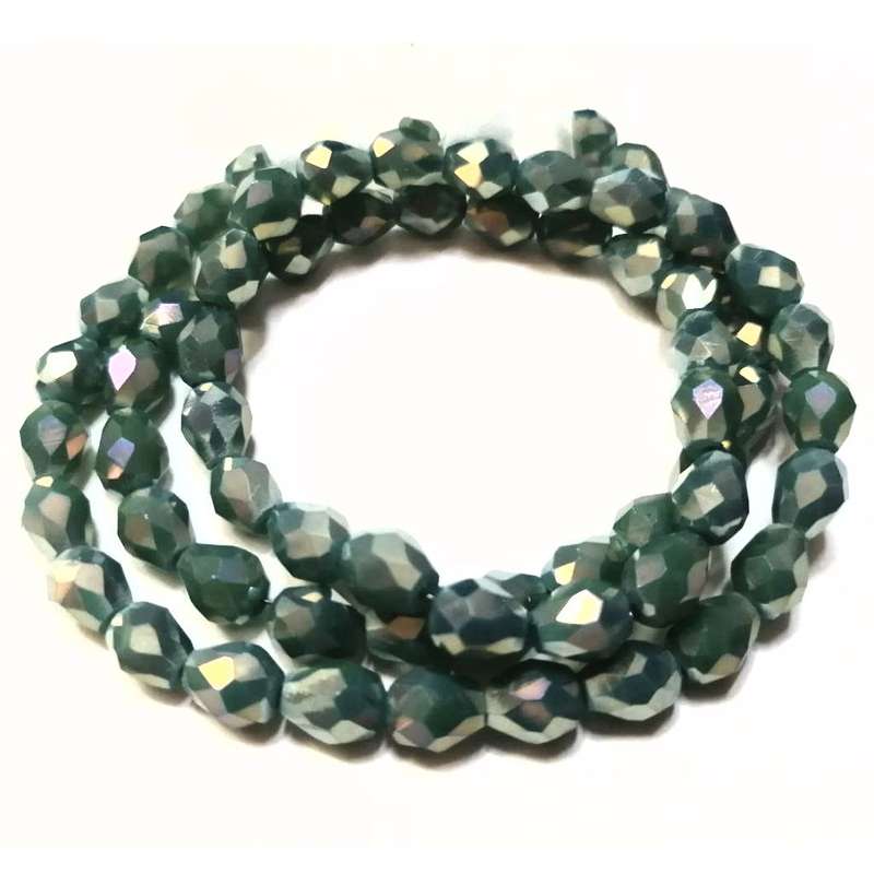 Beads / Crystal Beads -7x5mm drops-shiny turquoise blue- String +/-68pcs / Beads for crafting