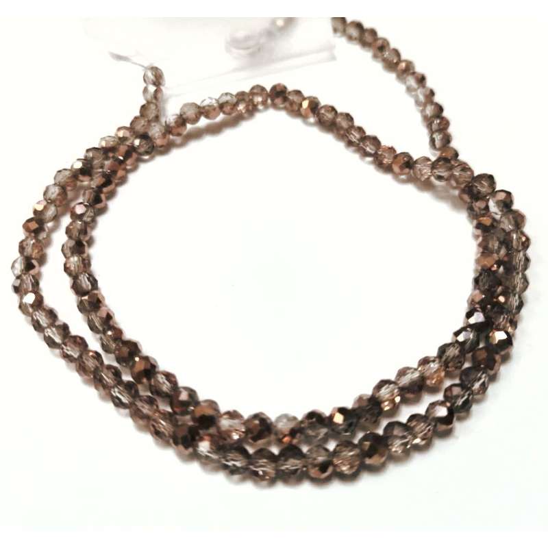 Beads - Crystal Beads - 4mm - smoked copper brown  +/- 130pcs String - Beads for crafting