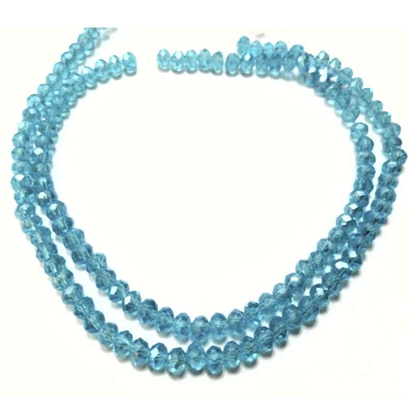 Beads - Crystal Beads -4mm- shiny light blue+/- 130pcs String- Beads for crafting