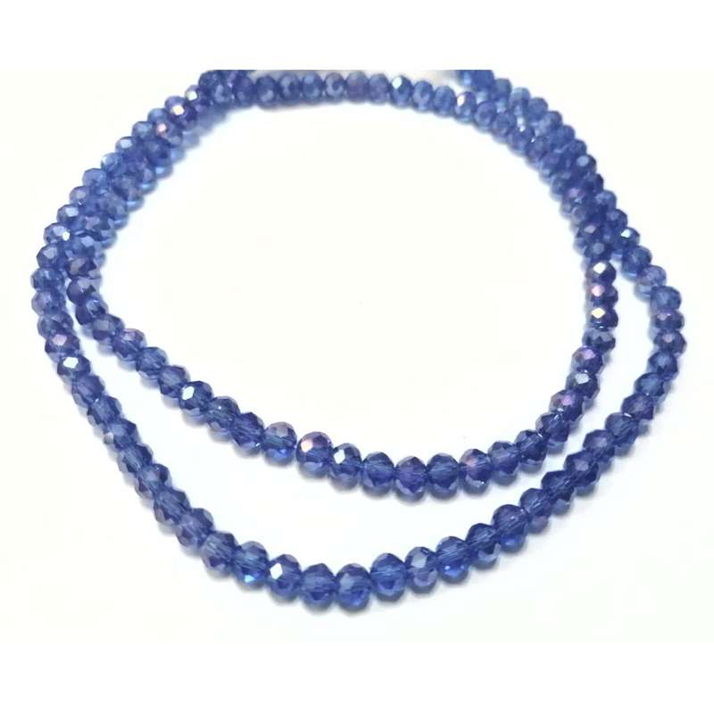 Beads / Crystal Beads -4mm- shiny blue+/- 130pcs String / Beads for crafting