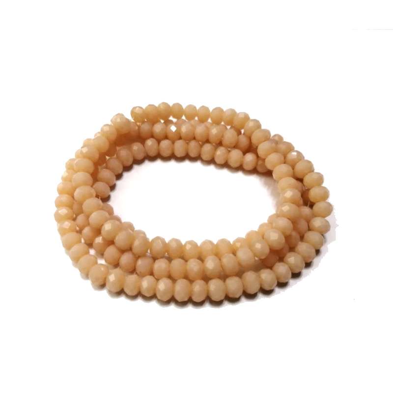 Beads / Crystal Beads - 4mm -  milky salmon orange  +/- 130pcs String / Beads for crafting