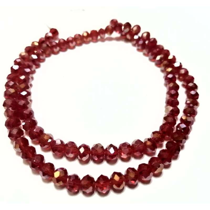 Beads / Crystal Beads - 6mm -shiny red- String+/-95pcs / Beads for crafting