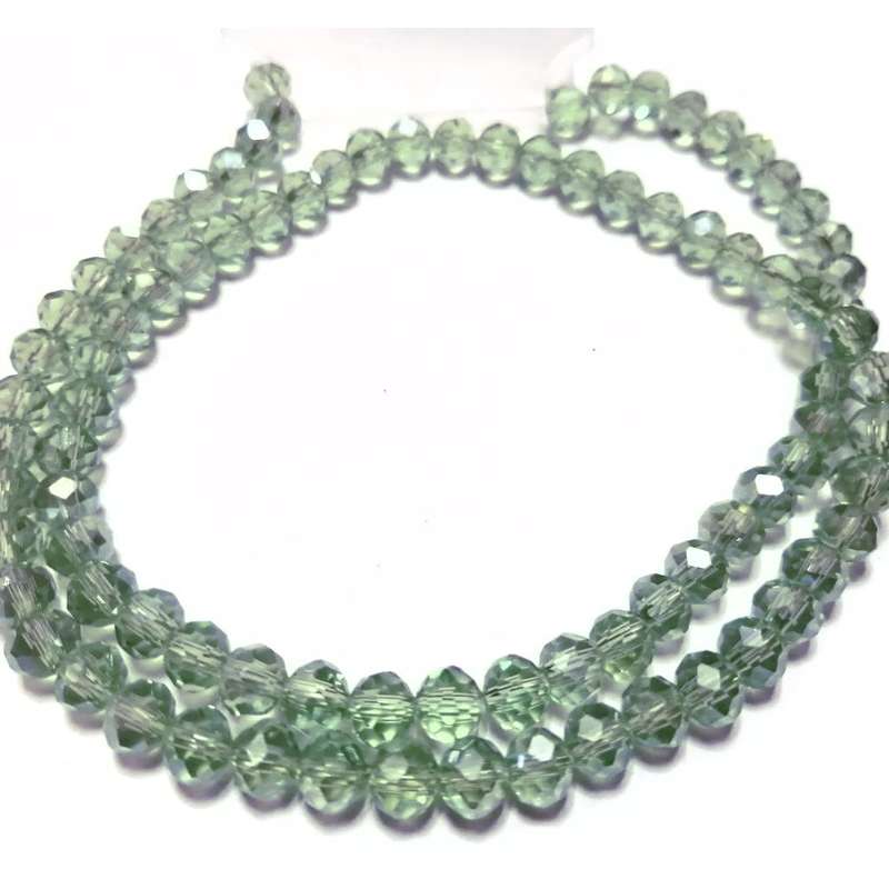 Beads / Crystal Beads - 6mm -shiny aqua green- String+/-95pcs / Beads for crafting