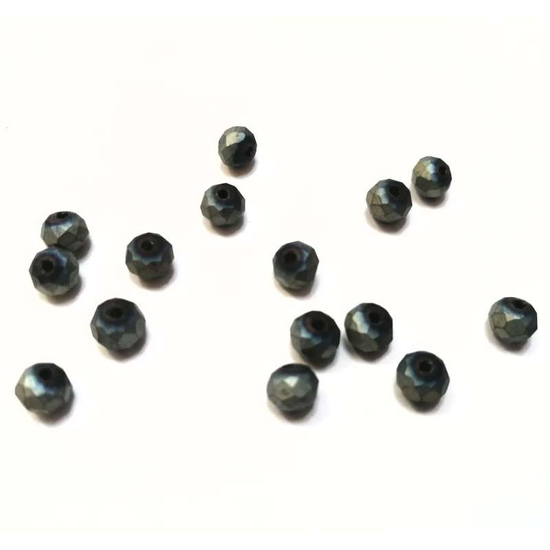 Beads / Crystal Beads - 6mm -metalic blue green- 15pcs / Beads for crafting