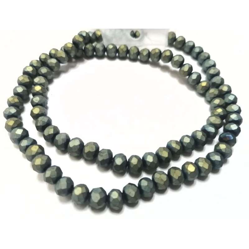 Beads / Crystal Beads - 6mm -metalic blue green- String+/-95pcs / Beads for crafting