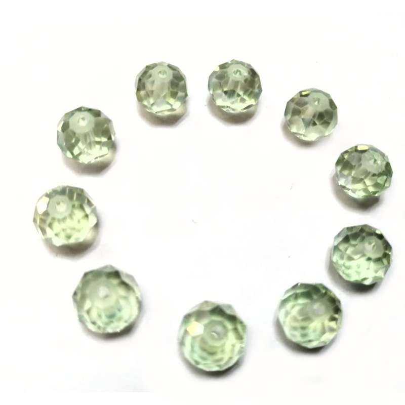 Beads / Crystal Beads shiny light green - 10pcs  - 10mm  / Beads for crafting