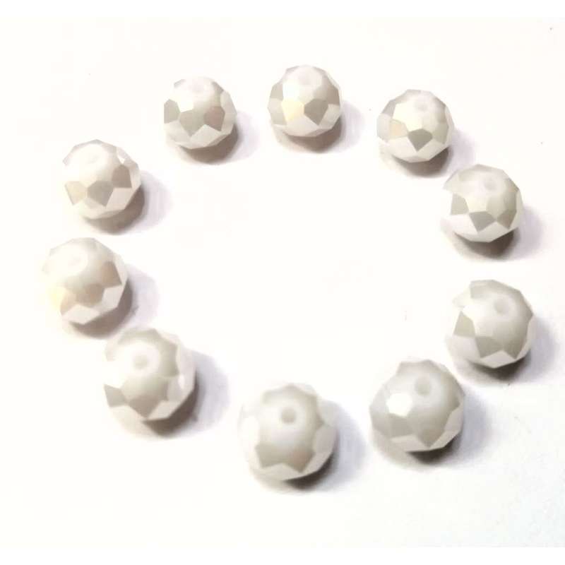 Beads / Crystal Beads shiny white - 10pcs  - 10mm  / Beads for crafting