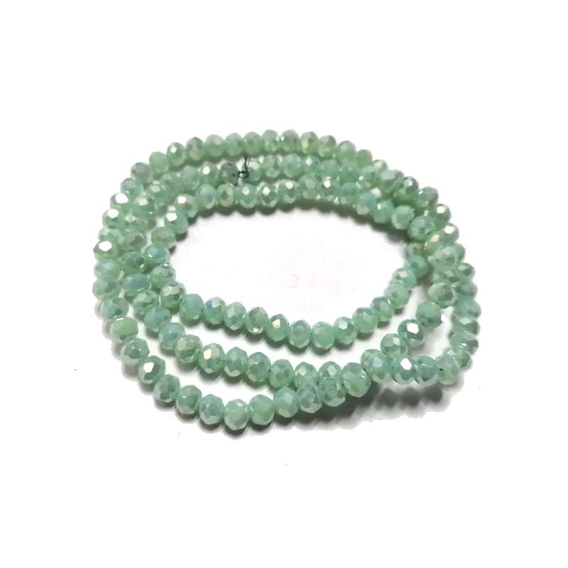 Beads / Crystal Beads - 4mm - shiny light turquoise  +/- 130pcs String / Beads for crafting