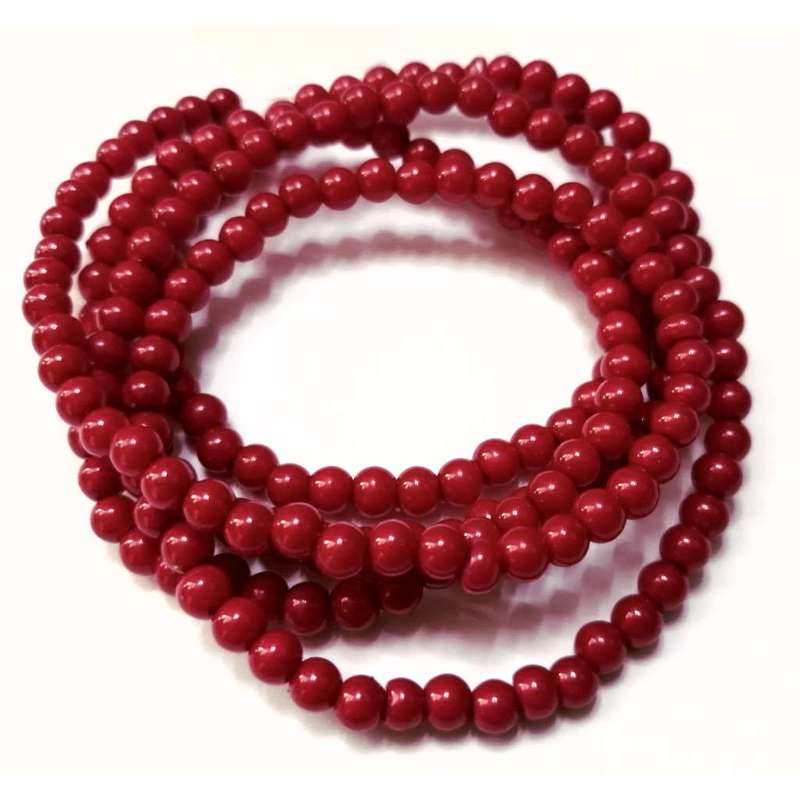 Beads / Glass Pearl Beads - 4mm - red +/-200 pcs string    / Beads for crafting