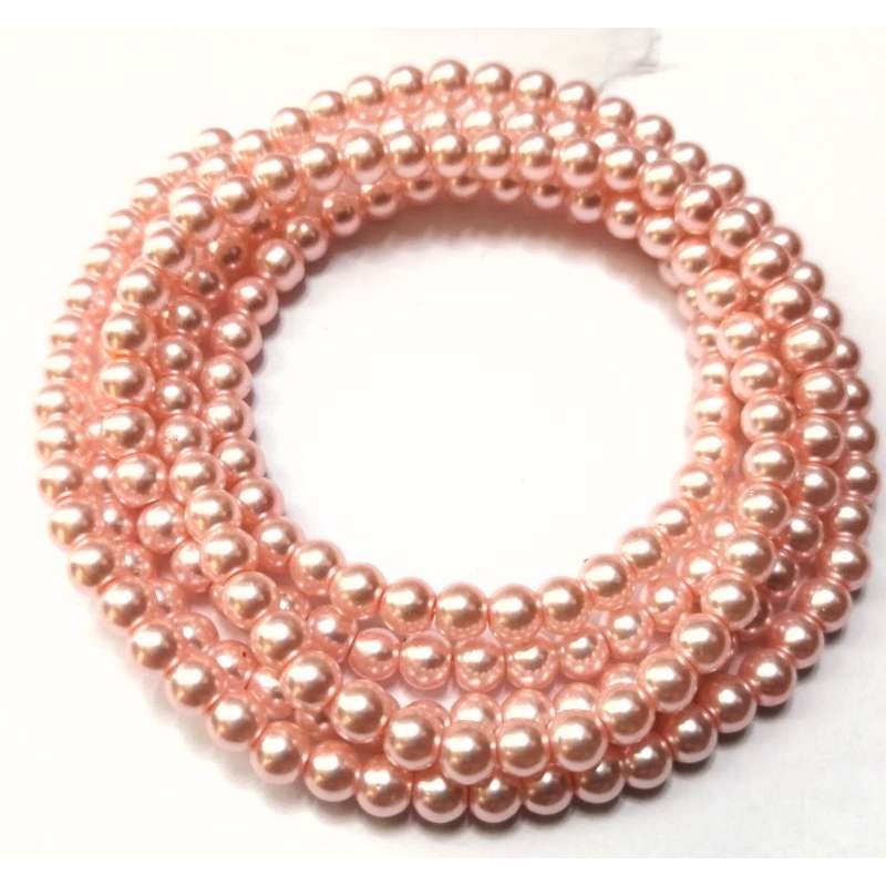 Beads / Glass Pearl Beads - 4mm - salmon rose' +-50 single pcs    / Beads for crafting