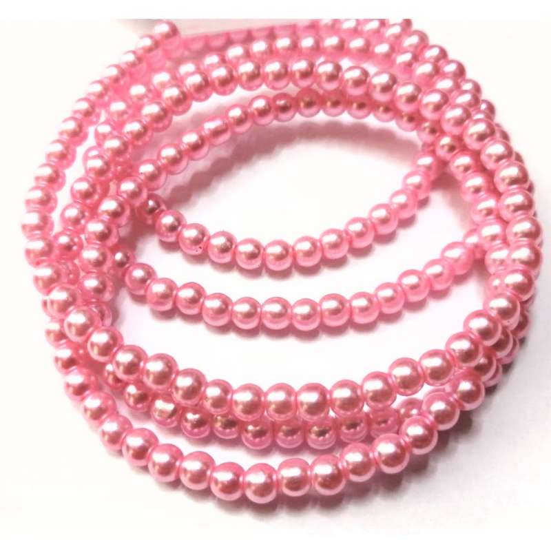 Beads / Glass Pearl Beads - 4mm -  pink+/-200  pcs string  / Beads for crafting