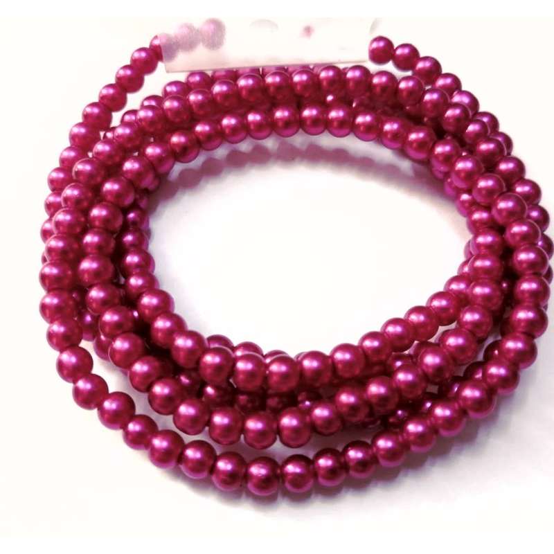 Beads /Glass Pearl Beads - 4mm -  magenta +/-200  pcs string / Beads for crafting
