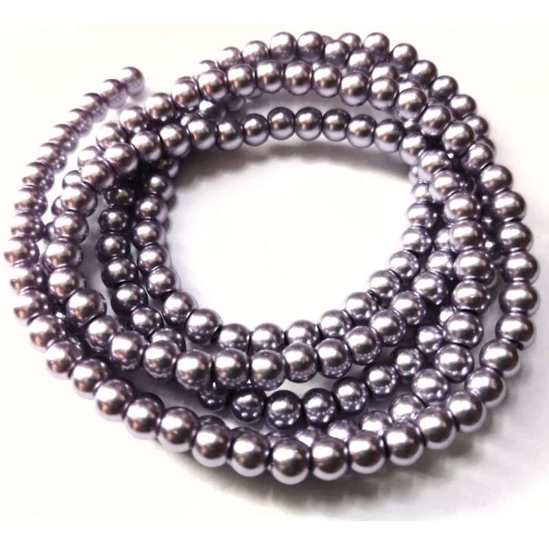 Beads / Glass Pearl Beads - 4mm - light purple +/-200pcs string / Beads for crafting