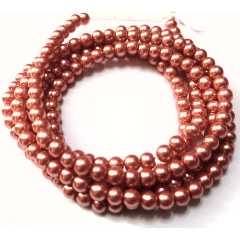 Beads / Glass Pearl Beads - 4mm -  salmon +/-200  pcs string / Beads for crafting