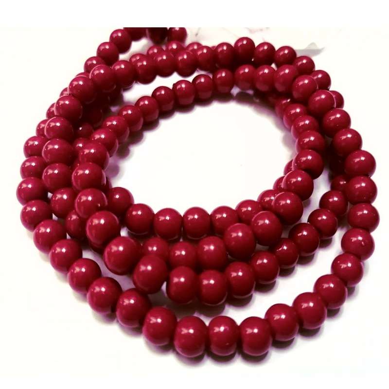 Beads / Glass Pearl Beads - 6mm - red  20 single pcs      / Beads for crafting