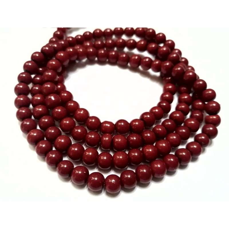 Beads / Glass Pearl Beads - 6mm - dark red  20 single pcs      / Beads for crafting