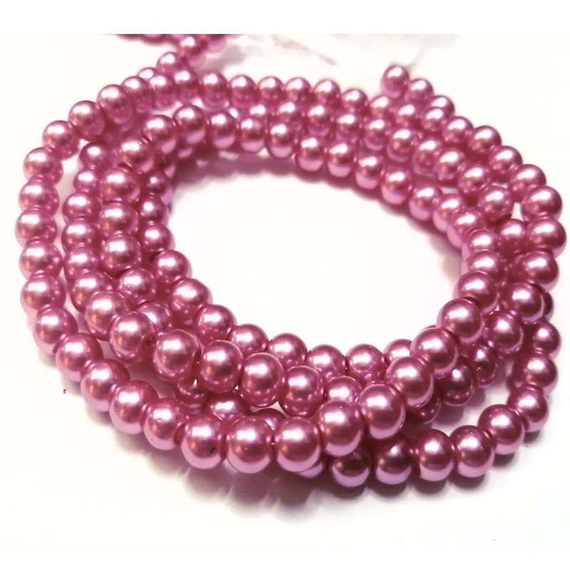 Beads / Glass Pearl Beads - 6mm - pink  20 single pcs   / Beads for crafting