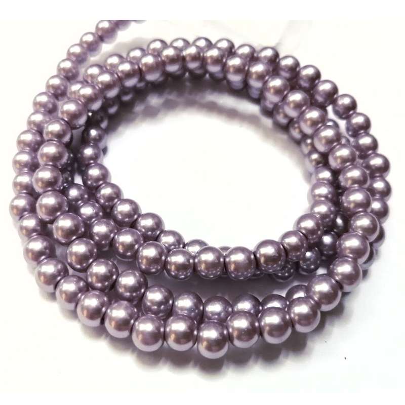 Beads / Glass Pearl Beads - 6mm - purple  20 single pcs   / Beads for crafting