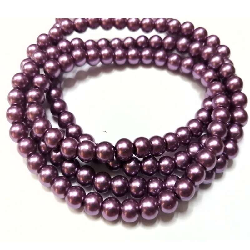 Beads / Glass Pearl Beads - 6mm - purple  20 single pcs    / Beads for crafting