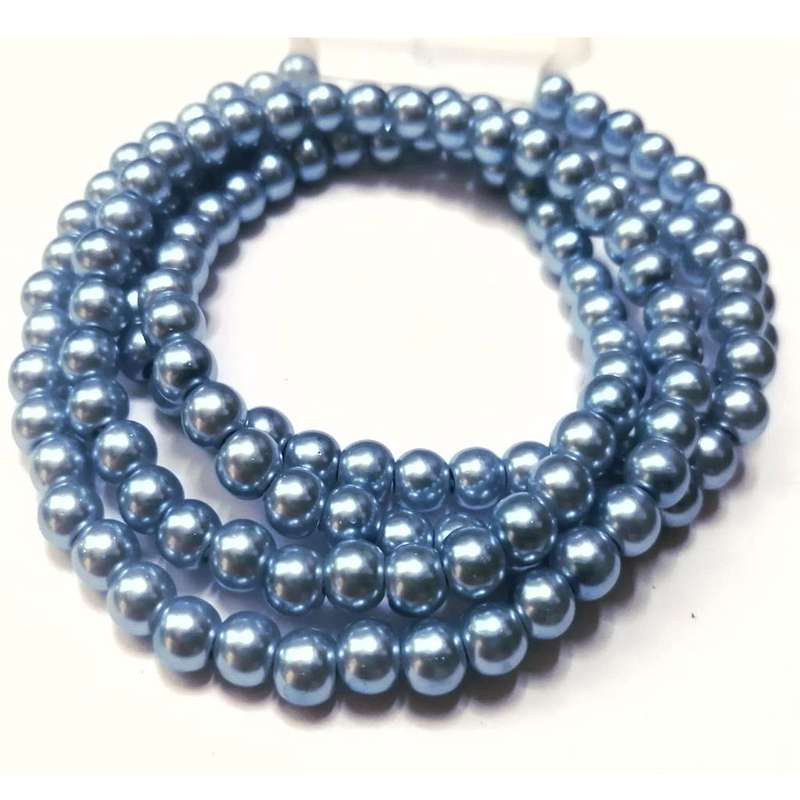 Beads / Glass Pearl Beads - 6mm - light blue  20 single pcs   / Beads for crafting