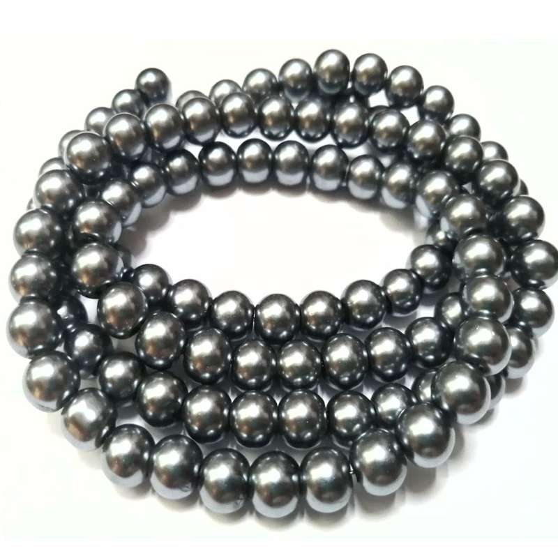 Beads / Glass Pearl Beads - 8mm - grey 15 single pcs      / Beads for crafting