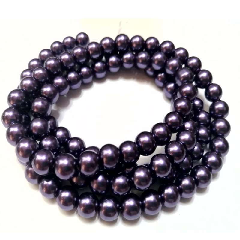 Beads / Glass Pearl Beads - 8mm - purple 15 single pcs     / Beads for crafting