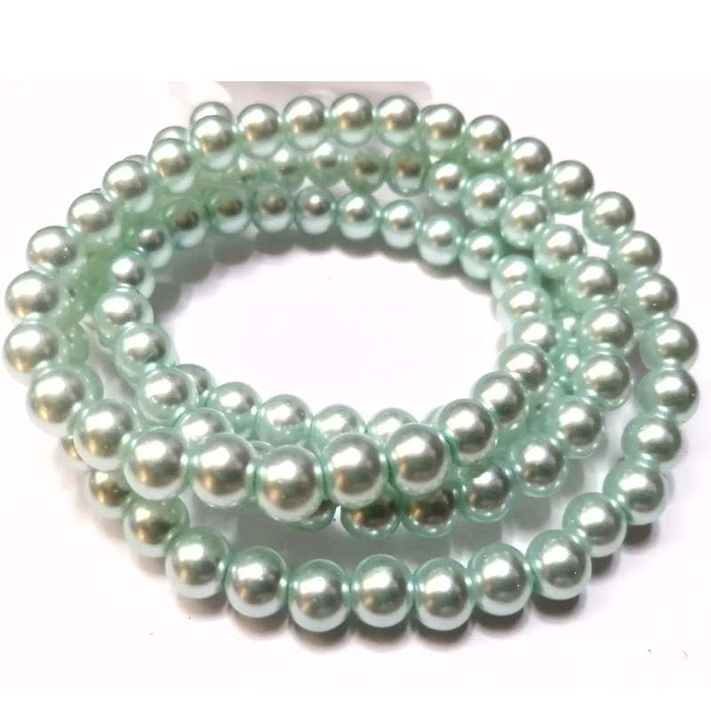 Beads / Glass Pearl Beads - 8mm - light blue 15 single pcs     / Beads for crafting