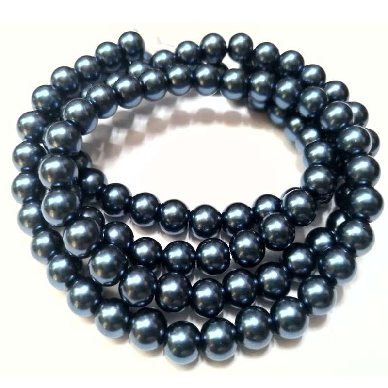 Beads / Glass Pearl Beads - 8mm - blue 15 single pcs     / Beads for crafting