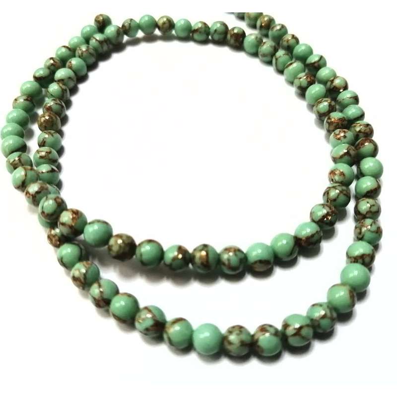 Beads / Dyed Turquoise Gemstone Beads 4mm -ball +/-100pcs-40cm string / Beads for crafting