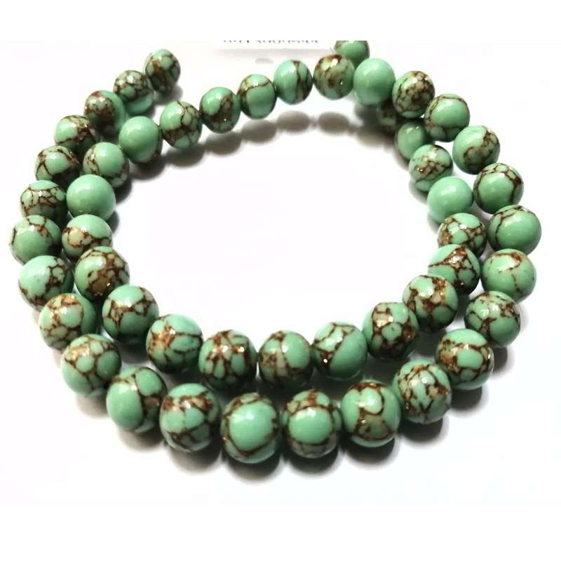 Beads / Dyed Turquoise Gemstone Beads 8mm -ball +/-50pcs-40cm string / Beads for crafting