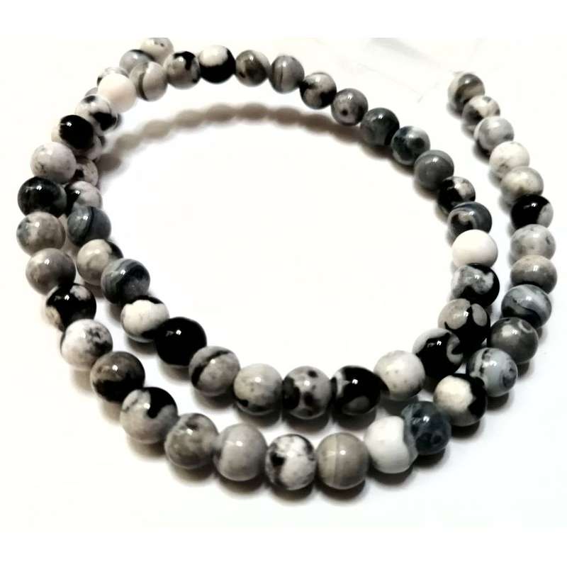 Beads / Flame Agate - Beads  6mm ball  +/-65pcs -40cm string / Beads for crafting