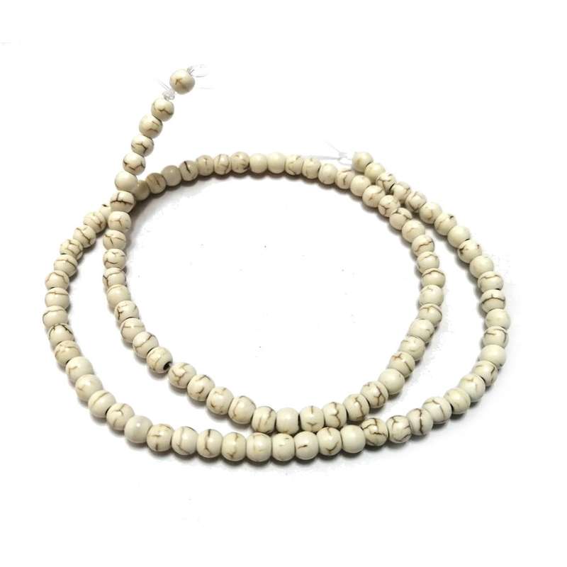 Beads / Howlite  Stone Beads - 4mm -ball - sand  +/-100pcs string / Beads for crafting