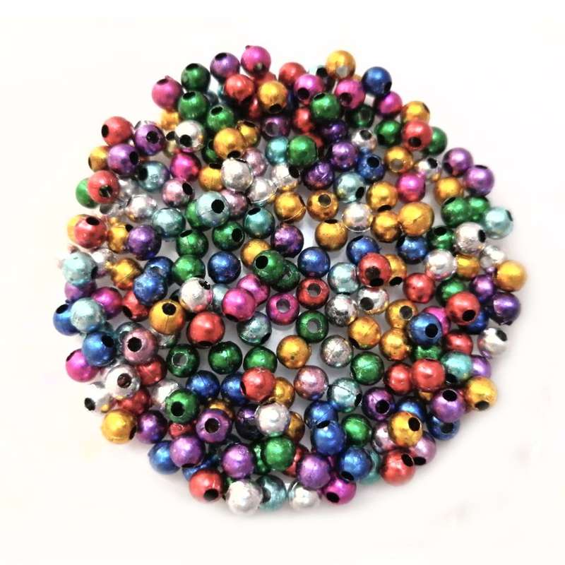Beads / Acrylic Beads - 4mm ball-  220pcs - color mix metal optic / Beads for crafting