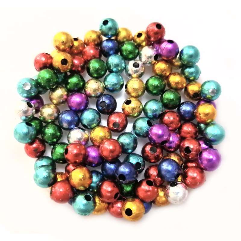 Beads / Acrylic Beads - 6mm ball-  100pcs - color mix metal optic / Beads for crafting