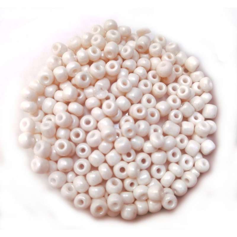 Beads / Glass  Seed Beads +/-1100pcs -4mm Size 6- rose creme-100g / Beads for crafting