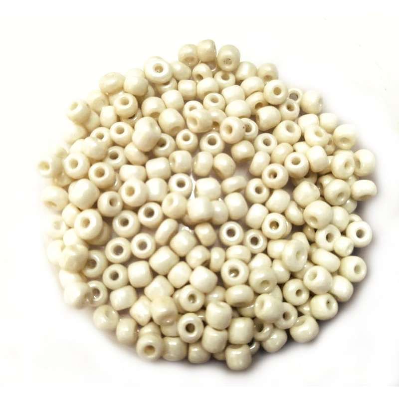 Beads / Glass  Seed Beads +/-1100pcs -4mm Size 6- yellow creme 100g / Beads for crafting