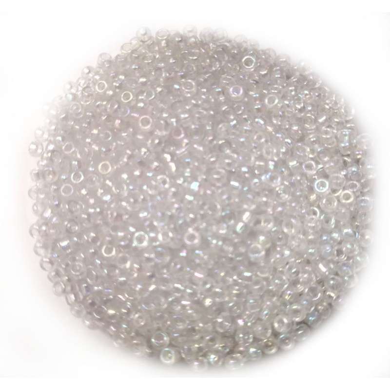 Beads / Glass  Seed Beads - 3100pcs  - 3mm Size 8 - white shiny rainbow -100g - / Beads for crafting