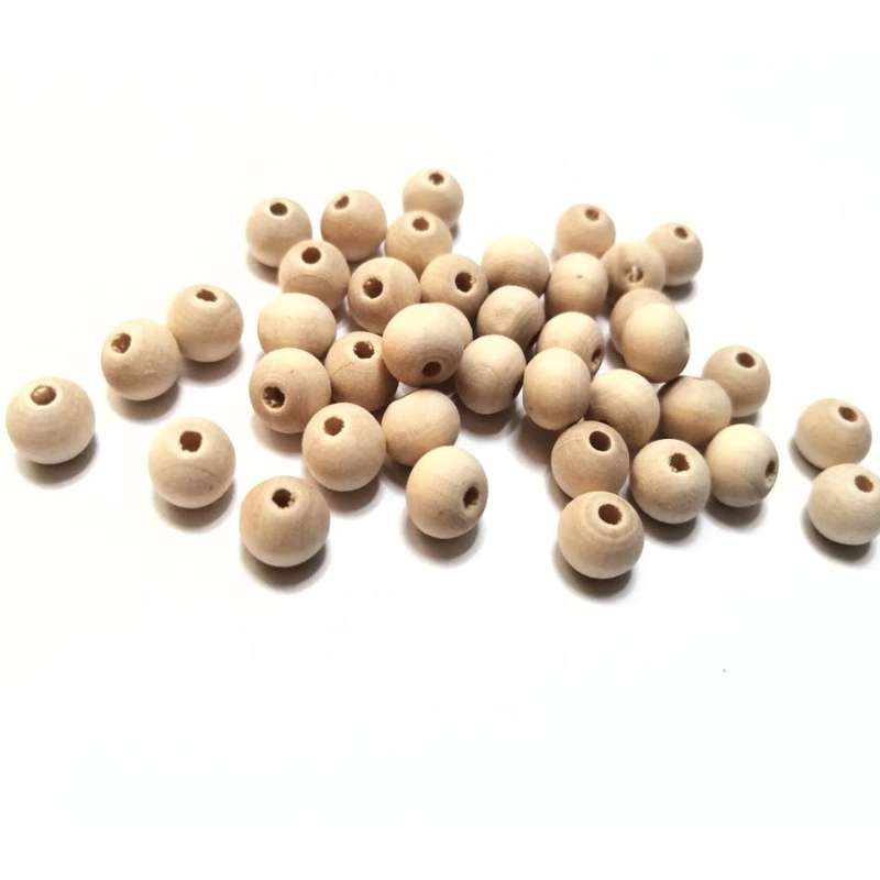 Beads / Wood Beads - natural- 40pcs - 8mm / Beads for crafting